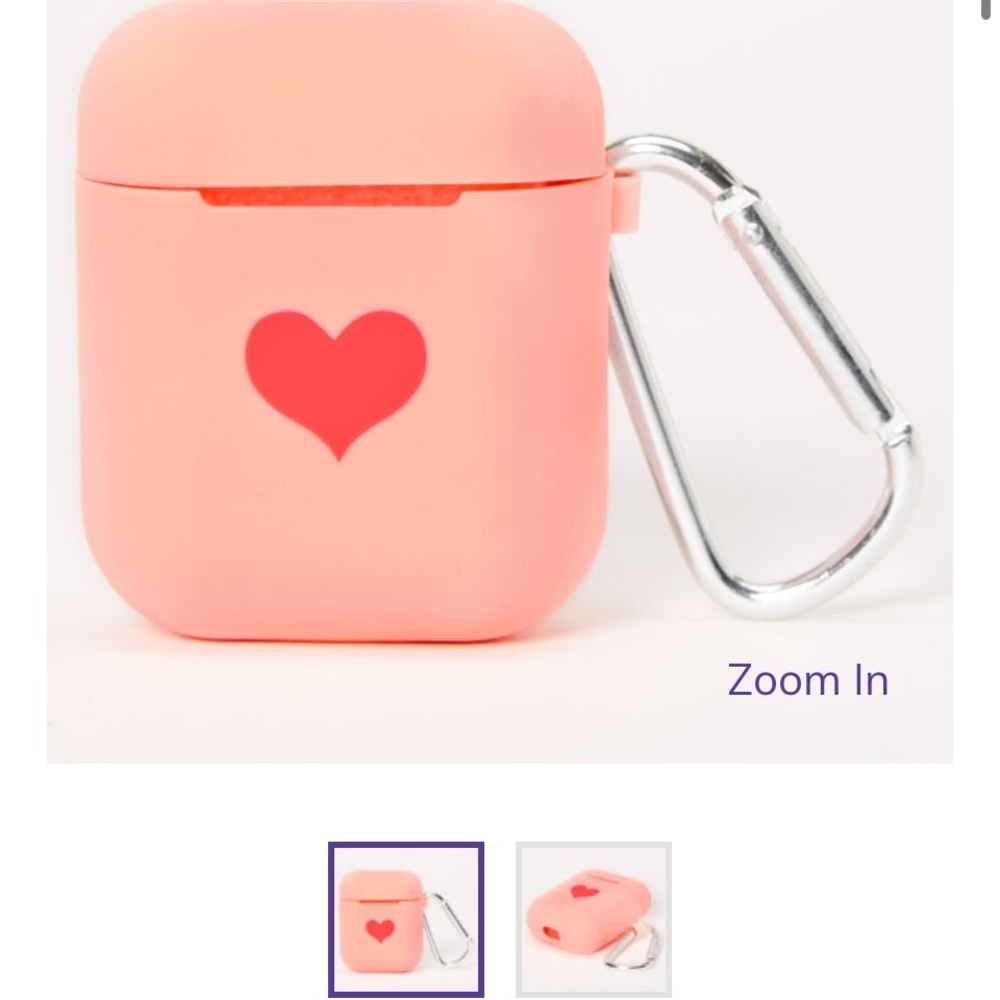 2 Claire’s Airpod Cases - heart silicone